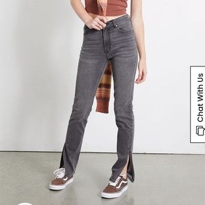 PacSun Black High Waisted Slim Flare Side Slit Jeans